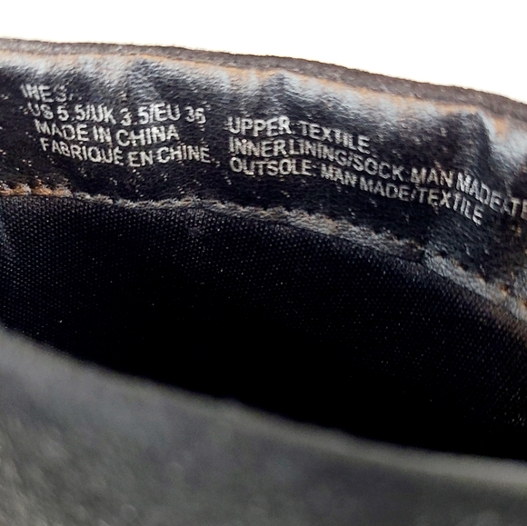 Just Fab Black Suede Stacked Heel Ankle Boots Zip Size 5.5 - Picture 12 of 12